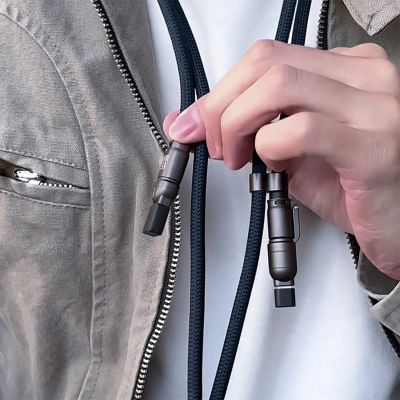 5. Dudao L20Max 65W 4-in-1-Kabel mit Trageschlaufe, USB-C auf USB-C mit Lightning und USB-A-Adaptern – Blau