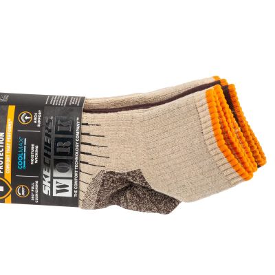3. Skechers 3er-Pack Herren Work Qtr Socken S115423-SAND Beige 41-46
