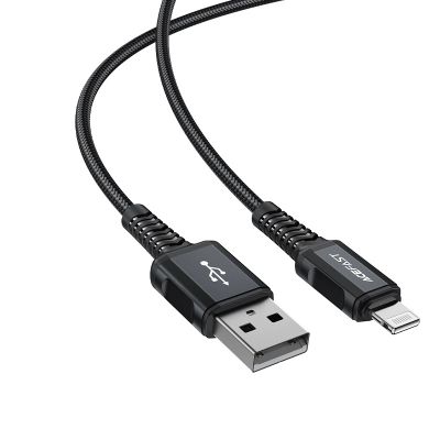 6. Acefast MFI USB - Lightning -Kabel 1,8 m, 2,4 A schwarz (C4-02 A Black)