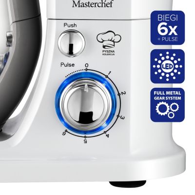 25. ELDOM WRK1300 DULCE PLANETENROBOTER, 1300 W, 5 l, mit verschiedenen Aufsätzen zum Schlagen, Mischen und Kneten, abnehmbare Metallschüssel