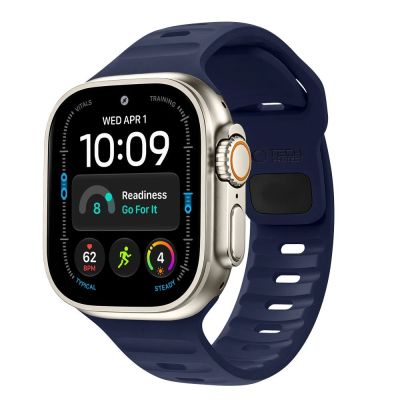 Tech-Protect Silikonarmband für Apple Watch 44 / 45 / 46 / 49 mm – Marineblau