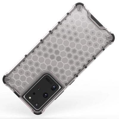 6. Gepanzerte Hülle mit Wabenstruktur und Gelrahmen für Samsung Galaxy S22 Ultra blau