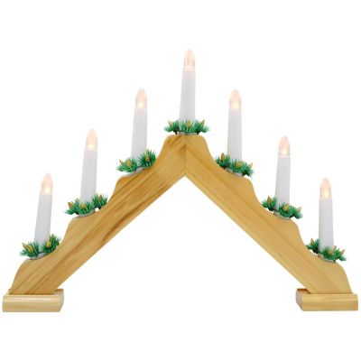 2. Adventskerzenhalter aus Holz, 7 Lichter, batteriebetrieben