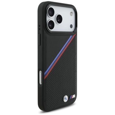 4. BMW M Tricolor Metal Logo MagSafe Case für iPhone 17 Pro Max – Schwarz