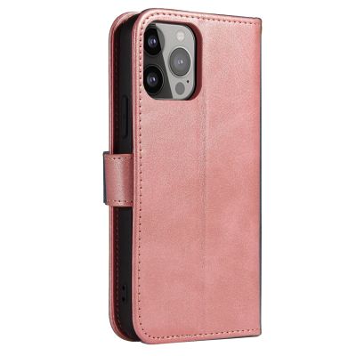 2. Magnet Case booktype case schutzhülle aufklappbare hülle für iPhone 13 Pro Max rosa