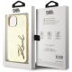 8. Karl Lagerfeld Wrinkled Metal Signature iPhone 15 Hülle - Gold