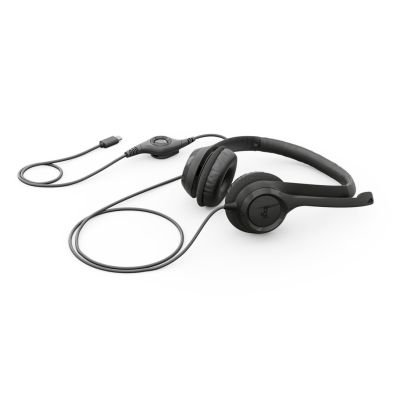 2. Logitech H390 USB-Headset mit Kabel und Kopfbügel für Anrufe und Musik, USB Typ-C, Schwarz