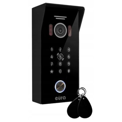 4. EURA VDP-99C5 Schwarze Video-Gegensprechanlage