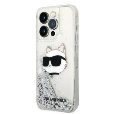 2. Karl Lagerfeld KLHCP14LLNHCCS iPhone 14 Pro 6,1" Silber/Silber Hardcase Glitter Choupette Head