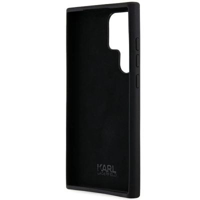 7. Karl Lagerfeld Silikon Ikonik Metal Pin Hülle für Samsung Galaxy S24 Ultra – Schwarz