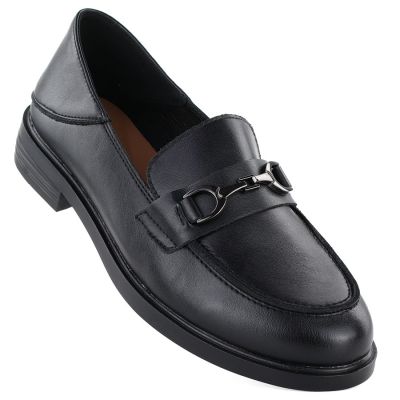 Damen-Ledermokassins, schwarz, Vinceza 18117