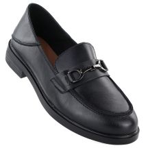 Damen-Ledermokassins, schwarz, Vinceza 18117