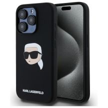 Karl Lagerfeld KLHMP15LSKHPPLK iPhone 15 Pro 6,1" schwarz/schwarz Hardcase Silikon Karl Head Print MagSafe