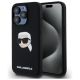 Karl Lagerfeld KLHMP15LSKHPPLK iPhone 15 Pro 6,1" schwarz/schwarz Hardcase Silikon Karl Head Print MagSafe