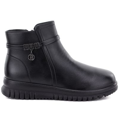 2. Bequeme Damen-Ankle-Boots mit Keilabsatz, schwarz, Potocki PT16397