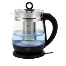1,5-Liter-Glaswasserkocher mit Siebeinsatz und Temperaturregelung | 1,5 l | LED | 60–100 °C | Adler