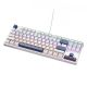 3. Machenike K500B-B87 Kabelgebundene mechanische Gaming-Tastatur mit Hintergrundbeleuchtung, rote Schalter - Weiß