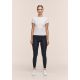 3. CASALL Damen-T-Shirt mit definiertem Rippstrick, Weiß