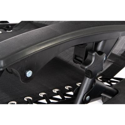 9. Klappbarer Gartenstuhl mit Sonnendach 173 x 52/65 x 110 cm Schwarz-Grau