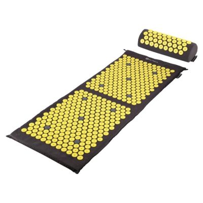 2. HMS AKM04 Premium Akupressurmatte, Schwarz, Set mit Kissen
