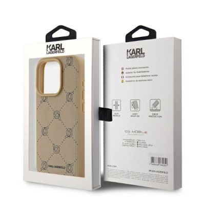 5. Karl Lagerfeld Magsafe Karl Head Hülle für iPhone 15 Pro Max – Beige