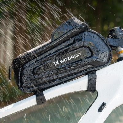 11. Wozinsky Fahrradtasche für den Rahmen, gepanzert, mit Handytasche, 1,7 l - schwarz
