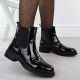 32. Schwarze Damen-Arbeitsstiefel mit Socken Sabatina