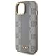 6. DKNY Leather Checkered Mono Pattern MagSafe-Hülle für iPhone 15 Plus – Beige
