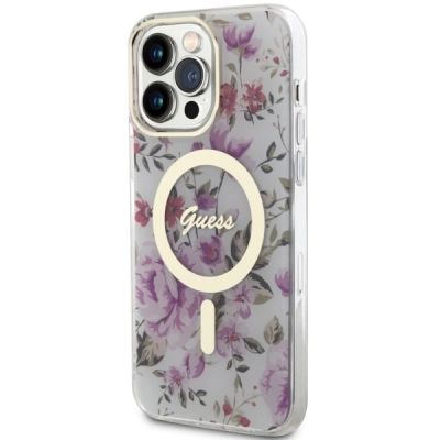 2. Guess GUHMP14XHCFWST iPhone 14 Pro Max 6,7" transparente Hardcase Flower MagSafe