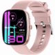 4. GRAVITY GT18-1 Damen-Smartwatch, pinkes Silikonarmband + schwarzes Armband