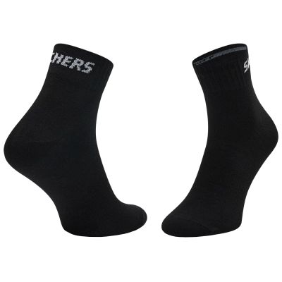 2. Skechers 3PPK Unisex Mesh Ventilation Quarter Socken SK42017-9999 Schwarz 35-38
