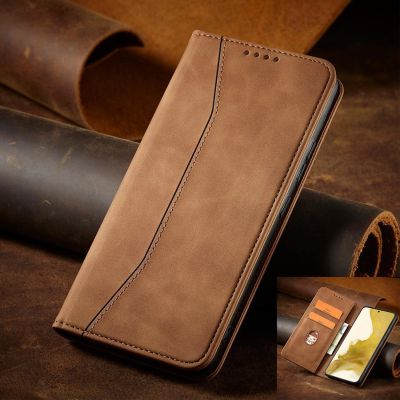 11. Magnet Fancy Case für Samsung Galaxy S23+ Flip Cover Wallet Stand Braun