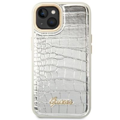 3. Guess GUHCP14SHGCRHS iPhone 14 6.1 "Silber / Silber Hardcase Croco Collection