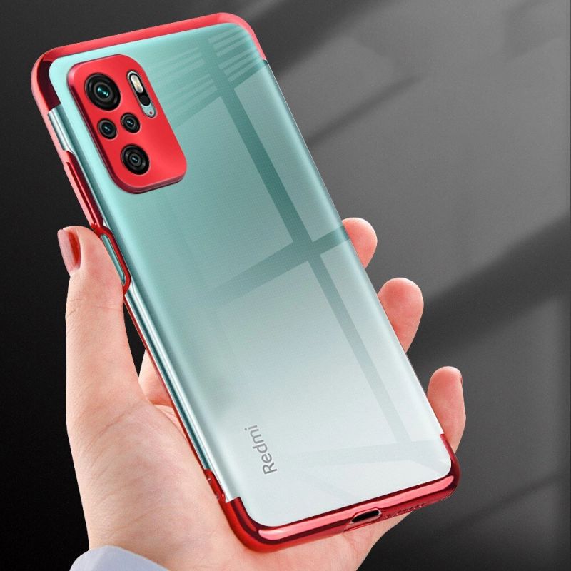 7. Clear Color Silikon Gel Electroplating frame Handyhülle Schutzhülle für Xiaomi Redmi Note 10 5G / Poco M3 Pro schwarz