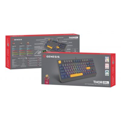 18. GENESIS Thor 230 TKL Gaming-Tastatur USB QWERTY Englisch Blau