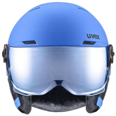 4. Kinder-Skihelm UVEX Rocket jr. Visor blau matt