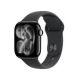 Apple Watch Series 11 • GPS™ 42 mm™ Tiefes Aluminiumgehäuse mit schwarzem Sportarmband – S/M