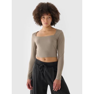 Langarmshirt Slim Smooth Damen 4F 4FRSS24TLONF499-82S