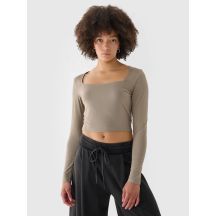 Langarmshirt Slim Smooth Damen 4F 4FRSS24TLONF499-82S