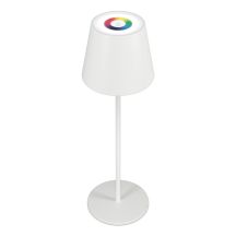 RealPower LED-RGB Tischlampe dimmbar mit Akku, weiss