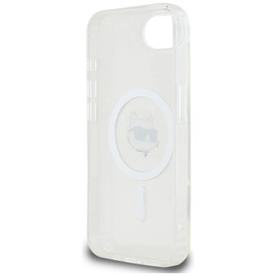 7. Karl Lagerfeld IML Metal Choupette Head MagSafe iPhone 16e Hülle - Weiß