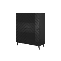 ABETO Bücherregal 100,5 x 40 x H 121,5 cm, schwarz/glänzend schwarz