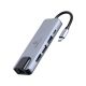 6. GEMBIRD MULTI-ADAPTER USB TYP-C 5IN1 (HUB + HDMI + PD + KARTENLESER + LAN) SILBER