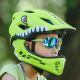 8. Rockbros TT-32003 Shark Kinderfahrradhelm mit abnehmbarem Kinnschutz, Größe S (48-52) – Grün