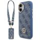 Guess 4G Strass Logo & Big Strap Metal Buttons MagSafe Case für iPhone 17 - Blau
