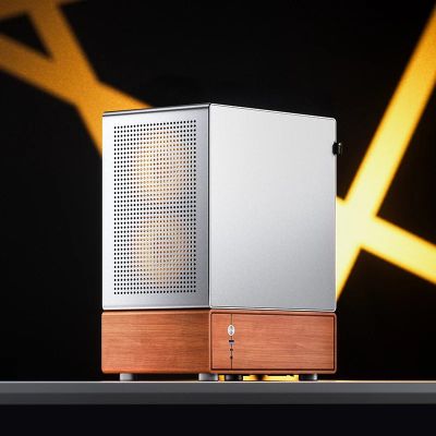 12. Jonsbo T7 PC-Gehäuse, Midi-Tower, mATX, gehärtetes Glas – Silber