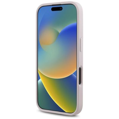 5. Guess iPhone 16 Hülle mit gestepptem Metalllogo – Rosa