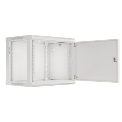 9. Rack-Einbauschrank, Wandmontage, 19" 9U, 600x450, grau, Metalltür, LANBERG (Flat Pack)