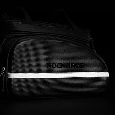 11. Rockbros A6-6 Fahrradtasche für den Kofferraum, 35 l, mit ausklappbaren Taschen – Schwarz