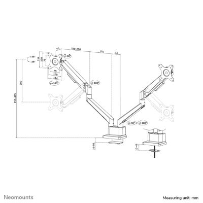 22. Neomounts DS70-250WH2 Monitorhalterung/Ständer für 81,3 cm (32") Monitore, Schreibtisch, Weiß